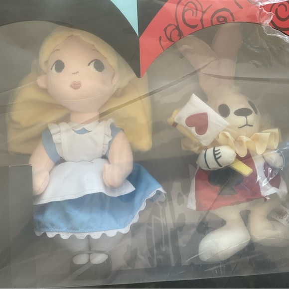 DISNEY ALICE IN WONDERLAND MARY BLAIR 70TH  PLUSH SET ALICE AND WHITE RABBIT - Picture 2 of 4